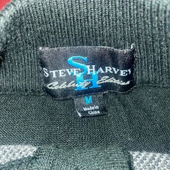 Vintage H By Steve Harvey Colorblock Long Sleeve 1/4 Button Golf Polo Medium - Picture 4 of 4